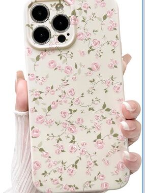 Floral Pink Rose Pattern Phone Case - Compatible iPhone 13 Pro